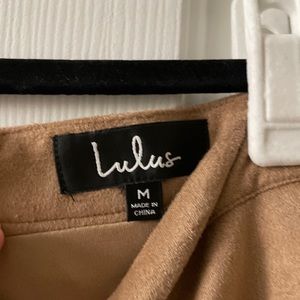 Lulus Superpower Tan Suede Skirt- M